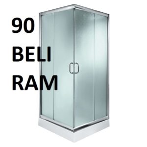 OBIČNA TUŠ KABINA 90X90 VISINE 185 GRIZ KALJENO STAKLO 4mm BELI RAM – MINOTTI