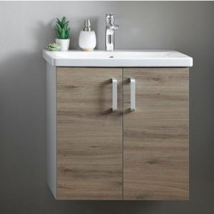 EVELIN 80 ORMARIĆ SA LAVABOOM VRATA HRAST/SIVA (OAK/GRAY) – KOLPA SAN