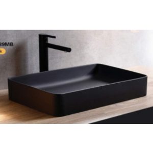 LAVABO NADGRADNI NA RAVNU PLOČU 7011CM 605X355 CRNI MAT – MINOTTI