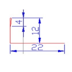 LAJSNA INOX L PROFIL 12mm SJAJ