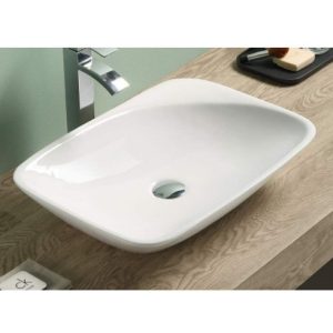 LAVABO NADGRADNI NA RAVNU PLOČU 7033 565X398 BELI VISOKI SJAJ – MINOTTI