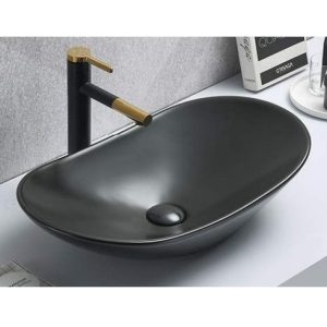 LAVABO NADGRADNI NA RAVNU PLOČU 7030CM 615X360 CRNI MAT – MINOTTI