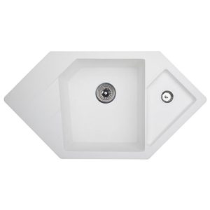 SUDOPERA GRANITNA XDIAMOND BELA 960X510 SA POP-UP SIFONOM fi90/fi60 METALAC